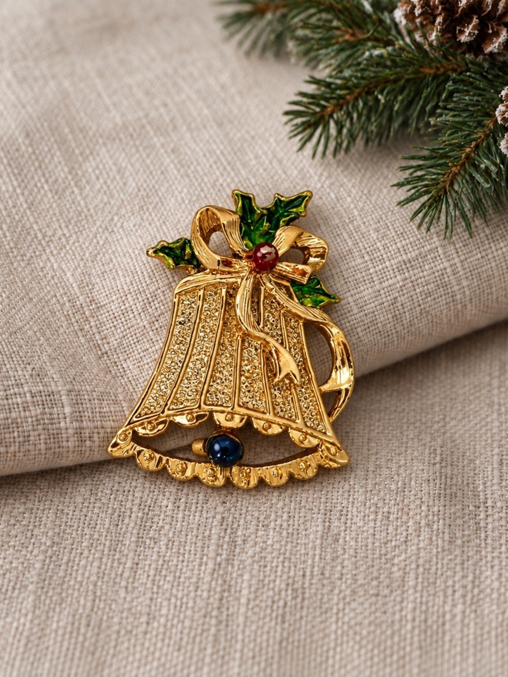Vintage Gerry Christmas Bell Brooch